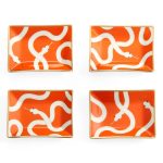 EDEN PETITE TRAYS - SET OF 4 - ORANGE/GOLD