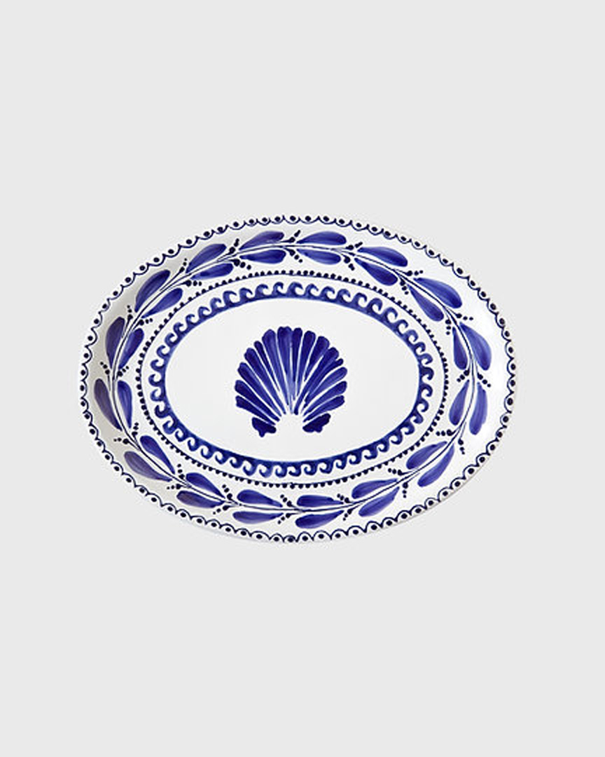 GROTTO BLUE OVAL PLATE GROTTO BLUE OVAL PLATE - Görsel 1