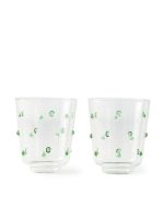 SET OF 2 NOB TUMBLERS - OLIVE GREEN
