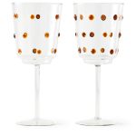 SET OF 2 NOB WINEGLASSES - YELLOW