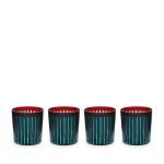 SET OF 4 DOUBLE OLD FASHIONED GLASSES - BORDEAUX