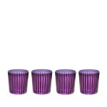 SET OF 4 DOUBLE OLD FASHIONED GLASSES - PURPLE