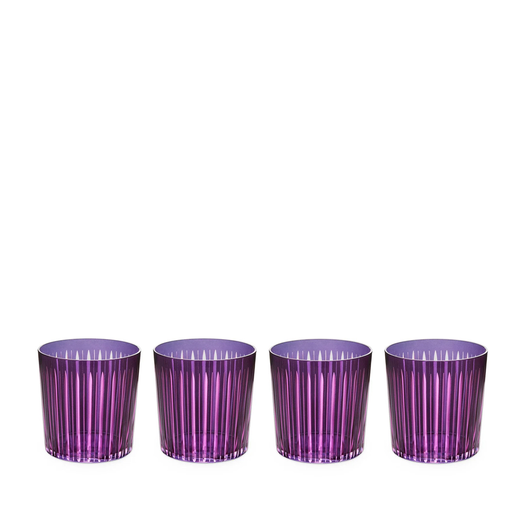SET OF 4 DOUBLE OLD FASHIONED GLASSES - PURPLE PS4010 SET OF 4 DOUBLE OLD FASHIONED GLASSES - PURPLE - Görsel 1