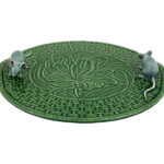 CHEESE TRAYS - GREEN LILY CHEESE TRAY WITH NATURAL MOUSE