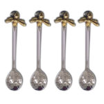 SET OF FOUR BEEHIVE COFFEE SPOONS