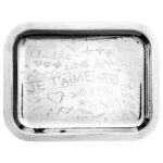 TRAY 26X20 CM GRAFFITI SILVER PLATED